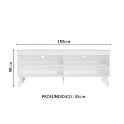 Rack para Tv até 65 Polegadas com Pés Branco Turim Madesa - 3