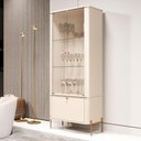 Ver imagem 3 de Conjunto de Buffet e Cristaleira Natura 5 Portas 2 Prateleiras MDF Off White Bronze Bechara Móveis