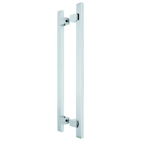Puxador Duplo Transversal Reto 1.1/4 x 1/2 Alumínio - Cromado Loja da Indústria 500mm x 400mm