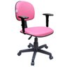 Cadeira Secretária Ultra com Braco Viena Rosa Acabamento Preto Base Preta - 1