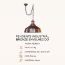 Ver imagem 7 de Luminária Pendente Industrial em Metal Bronze Envelhecido 50 cm