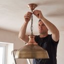 Ver imagem 4 de Luminária Pendente Industrial em Metal Bronze Envelhecido 50 cm