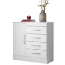 Ver imagem 1 de Cômoda Sapateira Marisa 4 Gavetas Branco/Rosa Flex