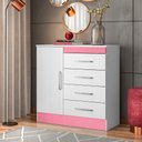 Ver imagem 2 de Cômoda Sapateira Marisa 4 Gavetas Branco/Rosa Flex