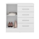 Ver imagem 3 de Cômoda Sapateira Marisa 4 Gavetas Branco/Rosa Flex