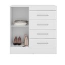 Ver imagem 3 de Cômoda Sapateira Marisa 4 Gavetas Branco/Rosa Flex