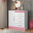 Ver imagem 2 de Cômoda Sapateira Marisa 4 Gavetas Branco/Rosa Flex