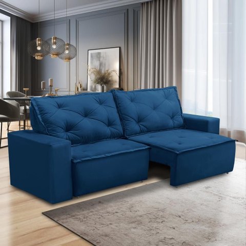 Sofá Retrátil e Reclinável 2 Lugares com Molas 1,50m Aline Suede Rover & Beato