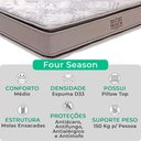 Ver imagem 2 de Cama Box Solteirão Branco e Colchão Four Season Molas Vstore