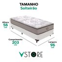Ver imagem 3 de Cama Box Solteirão Branco e Colchão Four Season Molas Vstore