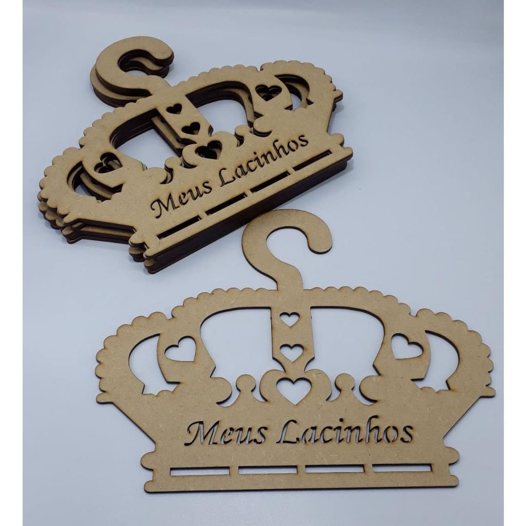 Kit 10 Cabides Coroa Porta Laços/ Lacinhos em Mdf - 2