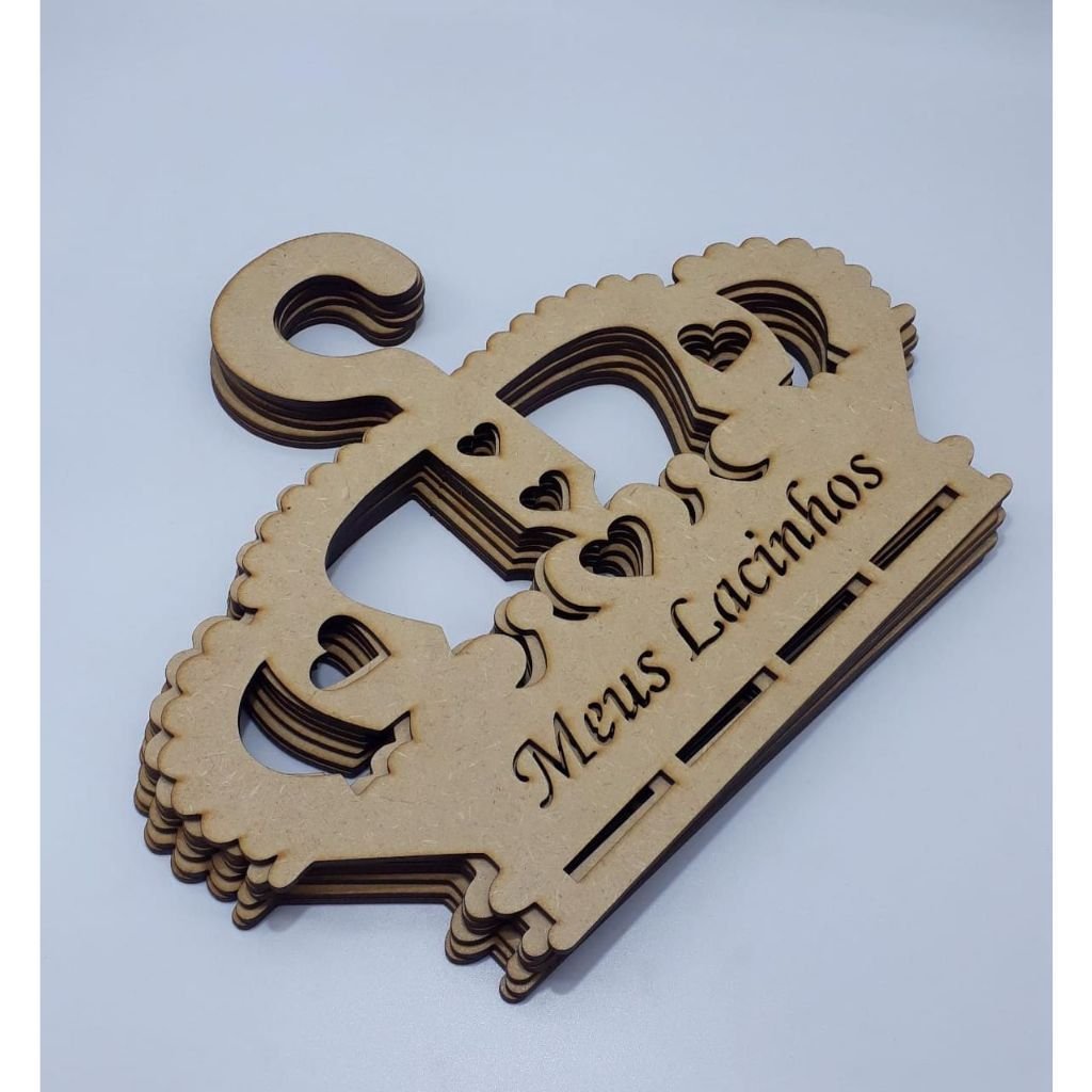 Kit 10 Cabides Coroa Porta Laços/ Lacinhos em Mdf - 1