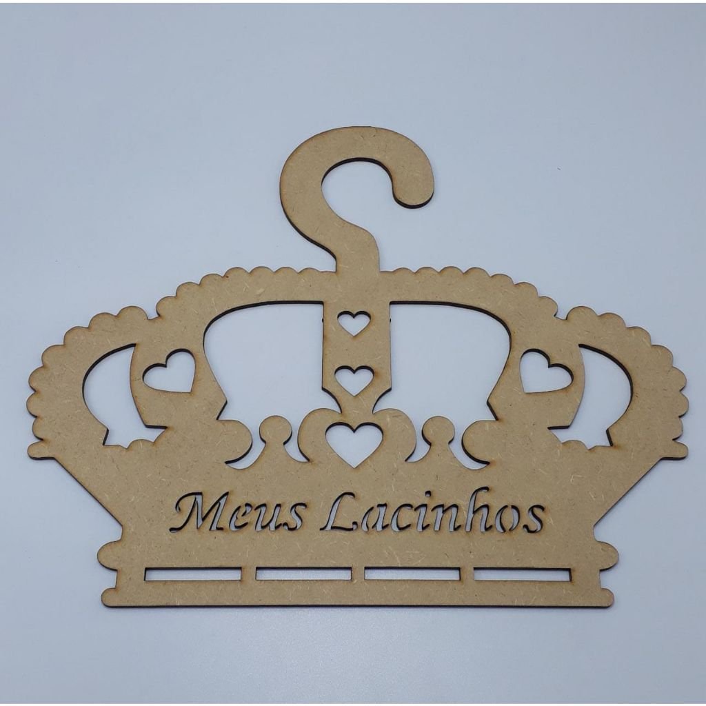 Ver imagem 4 de Kit 10 Cabides Coroa Porta Laços/ Lacinhos em Mdf