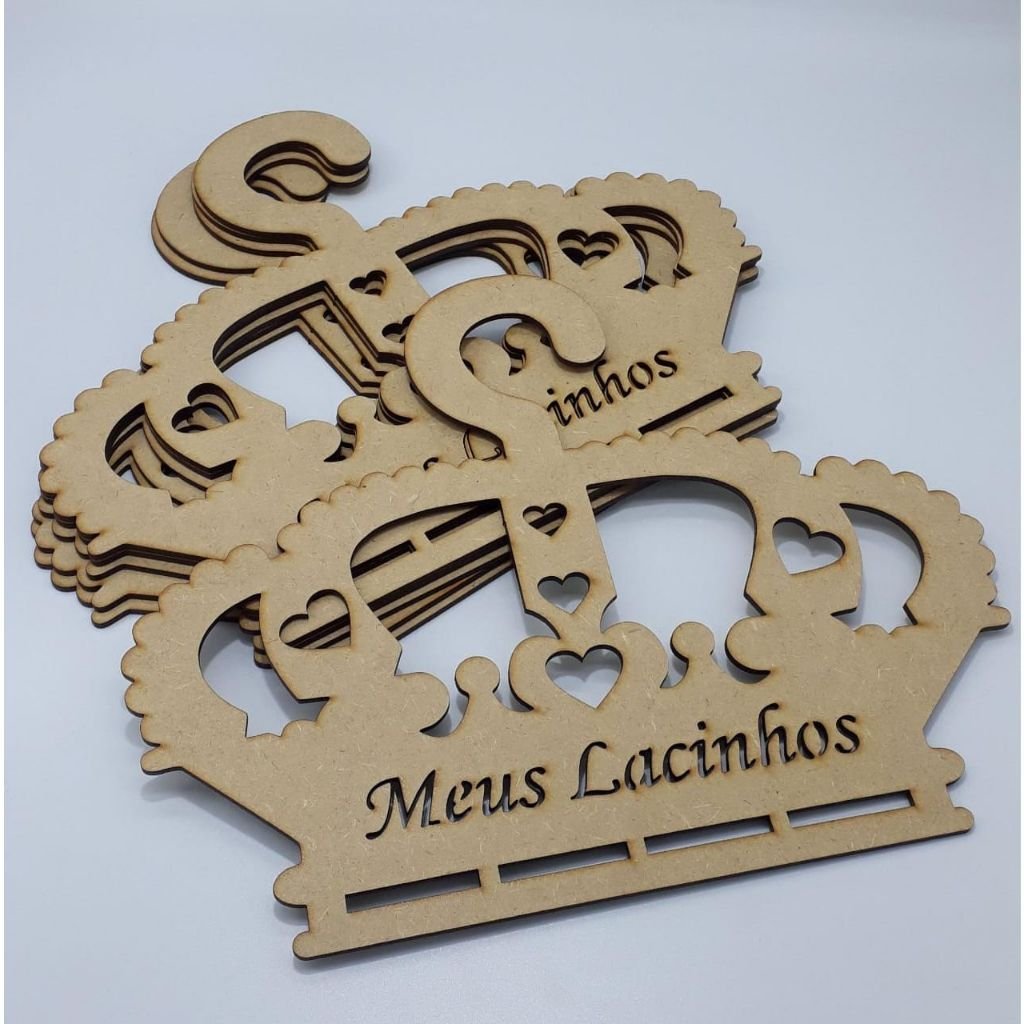 Kit 10 Cabides Coroa Porta Laços/ Lacinhos em Mdf - 3