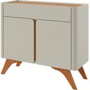 Ver imagem 1 de Buffet Aros 2 Portas Pés Madeira Maciça - Mv - Rei de Casa Off White/naturalle