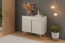 Ver imagem 3 de Buffet Aros 2 Portas Pés Madeira Maciça - Mv - Rei de Casa Off White/naturalle