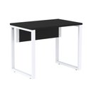 Ver imagem 1 de Mesa Escritório P25 Tub Pandin 90 Cm (larg) Tampo Mdp Preto Pé Aço Tubular Branco