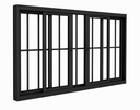 Ver imagem 3 de Janela de Correr 4 Folhas com Grade Alumínio Preto 100x150 Linha 25 Jade