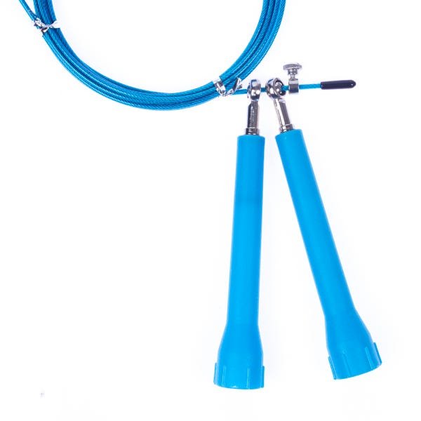 Corda De Pular Cabo Aço Speed Rope 2 Rolamentos Crossfit Azul - 2
