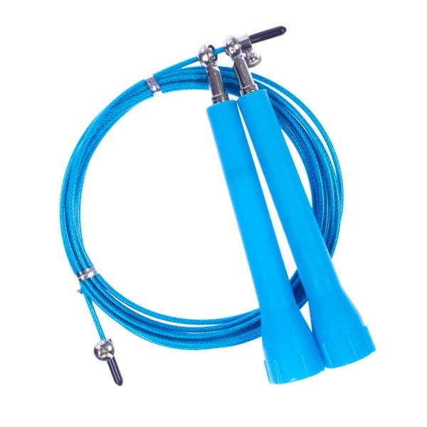 Corda De Pular Cabo Aço Speed Rope 2 Rolamentos Crossfit Azul - 1