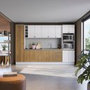 Ver imagem 1 de Cozinha Modulada Celeste Kappesberg 100% Mdf Branco/nogueira 9 Peças