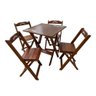Conjunto Mesa Dobrável Madeira 70x70 Com 4 Cadeiras Jack Imbuia - 1