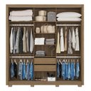 Ver imagem 5 de Cômoda Montevidéu e Guarda Roupa Casal Residence Amêndola Off White com Pés - Demóbile