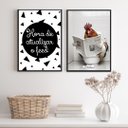 Ver imagem 1 de Kit 2 Quadros Engraçados Banheiro - Galo 33x24cm:madeira Preta