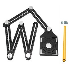Gabarito Régua Esquadro Articulado Multiangular para Marcar Furação Piso e Parede - 1