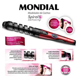 Modelador de Cachos Mondial Spiral Infinity EM-05 Bivolt - 9