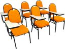 Ver imagem 1 de Kit com 6 Cadeiras para Auditórios Linha Hotel Laranja