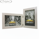 Ver imagem 2 de Porta Retrato Duplo 10x15 Moldura Branco com Vidro Decoração