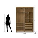 Ver imagem 5 de Guarda-Roupa 2 Portas Flex de Correr 3 Gavetas 100% MDF com Espelho e Pés Dubai Infinity