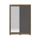 Ver imagem 3 de Guarda-Roupa 2 Portas Flex de Correr 3 Gavetas 100% MDF com Espelho e Pés Dubai Infinity Marrom/Nature/Alasca/Camarim