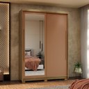 Ver mais imagens de Guarda-Roupa 2 Portas Flex de Correr 3 Gavetas 100% MDF com Espelho e Pés Dubai Infinity