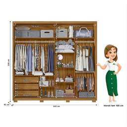 Guarda Roupa Casal Dhara 2 Portas Deslizantes Freijó/off White com Espelho - Moval - 4