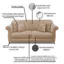 Ver imagem 5 de Sofá 2 Lugares Pé de Madeira Julieta 180 Cm Suede Bege S04 - D'Rossi