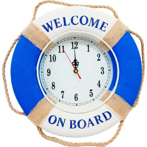 Relógio de Parede Estilo Boia Naval Náutico Marinheiro 34cm