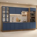 Ver imagem 1 de Armário de Cozinha Completa 340 cm Rustic/Azul Vik Madesa 01