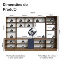 Ver imagem 3 de Armário de Cozinha Completa 340 cm Rustic/Azul Vik Madesa 01