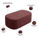 Ver imagem 4 de Puff Decorativo Orgânico para Living Quarto 100cm Doha W01 Linho Bordô - Lyam Decor