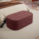 Ver imagem 5 de Puff Decorativo Orgânico para Living Quarto 100cm Doha W01 Linho Bordô - Lyam Decor