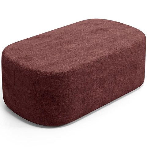 Puff Decorativo Orgânico para Living Quarto 100cm Doha W01 Linho Bordô - Lyam Decor