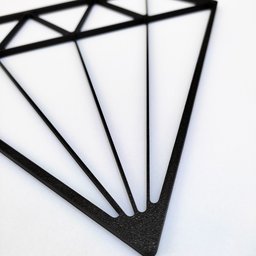 Adorno De Parede Diamante - Quadro, Decoração - Toque 3D:Preto - 5