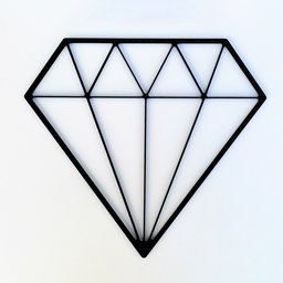 Adorno De Parede Diamante - Quadro, Decoração - Toque 3D:Preto - 2