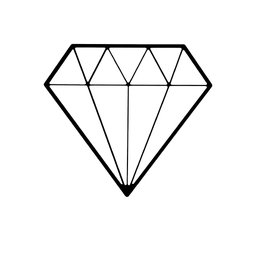 Adorno De Parede Diamante - Quadro, Decoração - Toque 3D:Preto - 1