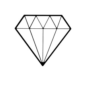 Adorno De Parede Diamante - Quadro, Decoração - Toque 3D:Preto