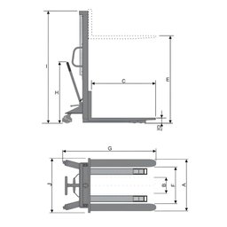 Empilhadeira Manual 1,0t 690x1150mm Altura 1,6m Emp1016 Bovenau - 5