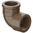 Ver imagem 1 de Joelho De 90° Redução Roscável Soldável PVC Marrom Tubos Água Fria 1X3/4" Polegadas 32X25mm