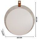 Ver imagem 3 de Espelho Decorativo 60x60cm com Alça em Couro Bella Yescasa